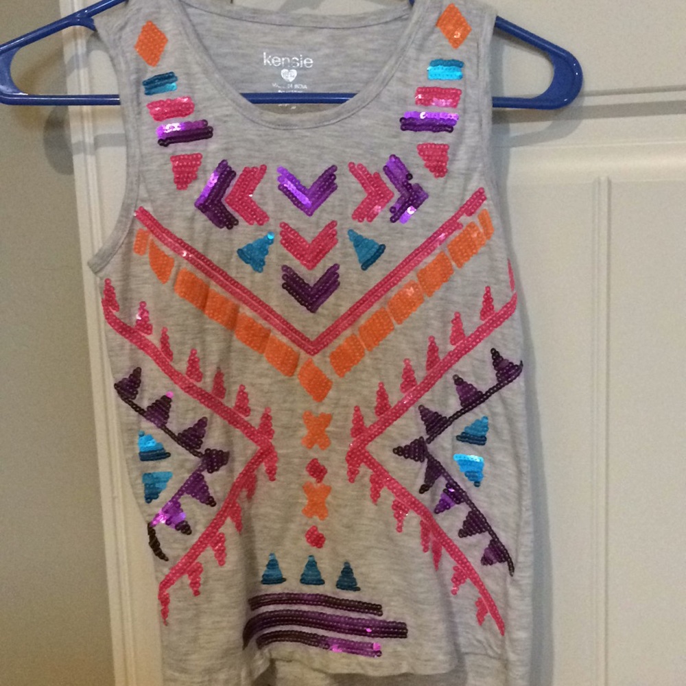 Tank top with multiple colors of sequins